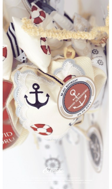 Lumanare de botez tematica navy, nautic, maritim, 65x4 cm, Ancora 5